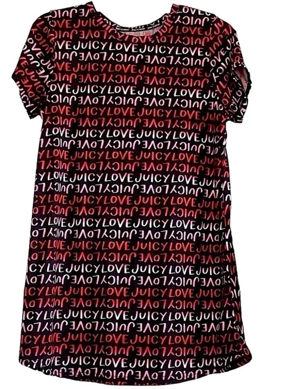 JUICY COUTURE Size Medium M LOVE Sleep Shirt Nightgown Black Red Pink lot6523